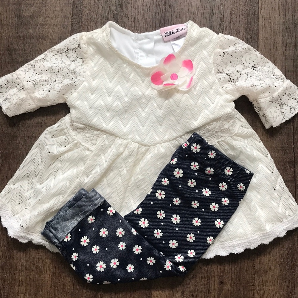 Little girls Top and leggings set